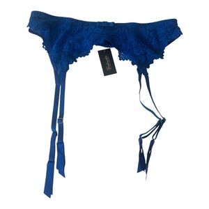 Frederick's of Hollywood Blue Lace Garter Belt with Adjustable Straps